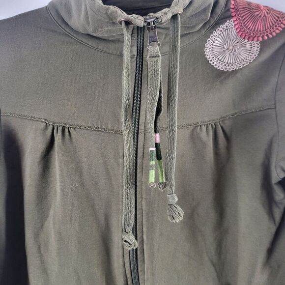 Lole Zip Up Sweatshirt S Womens Green Full Zip Long Sleeve Embroidered Pockets - Picture 3 of 9